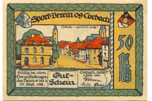 50 Pfg Louis Koch , Halberstadt Sportverein 09 Corbach Serienschein avers.jpg