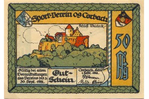 50 Pfg Louis Koch , Halberstadt Sportverein 09 Corbach Serienschein avers.jpg