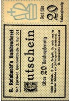 20 Reichspfennig A. Reinhardt, Bad Pyrmont A. Reinhardt's Buchdruckerei Pyrmont Serienschein averssmall.jpg
