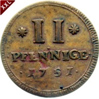 II Pfennig Karl August Friedrich Waldeck - Pyrmont avers.jpg