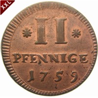 II Pfennig Karl August Friedrich Waldeck - Pyrmont avers.jpg