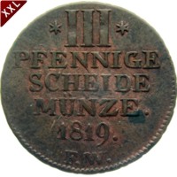 III Pfennig Georg Heinrich Waldeck - Pyrmont avers.jpg